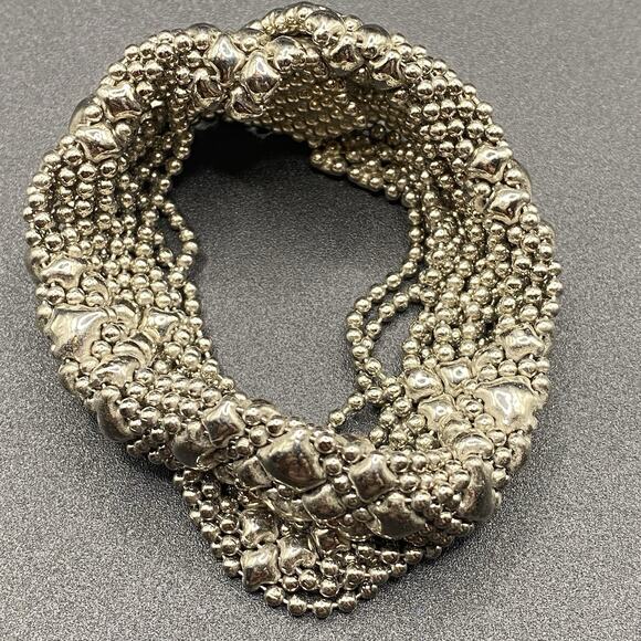 SG Sergio Gutierrez Liquid Silver Mesh Bracelet 7” Diamond Pattern - Picture 5 of 5